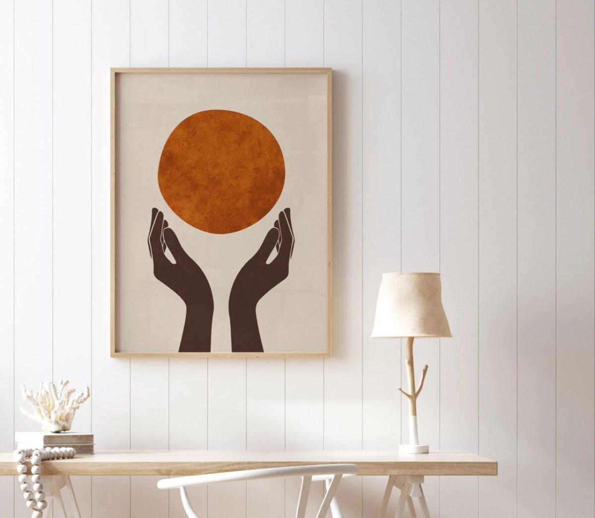 Abstract Hands Holding Sun